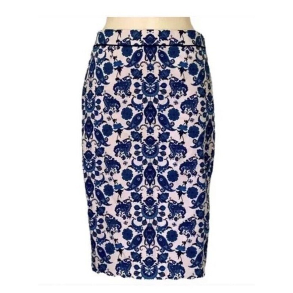 Ted Baker Madisyn Paisley Midi Pencil Skirt Sz 1 US 4 Office Smart Careerwear